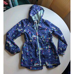 Cat & Jack Unicorn Raincoat Girls Size Large L Target Blue Purple Geometric EUC